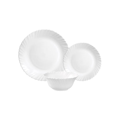 La Opala Classique Plain White 12 Piece Dinner Set White