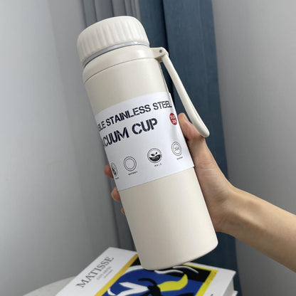 Kitchen Life Insulated Stainless Steel Sports Fitness Portable Water Bottle Cream