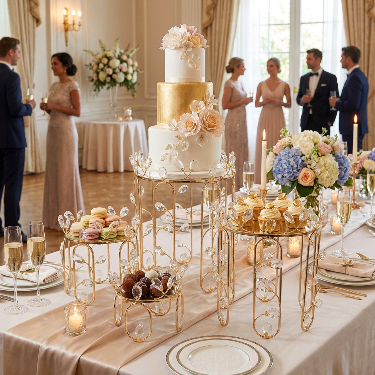 4 Piece Cake Stand Set Gold