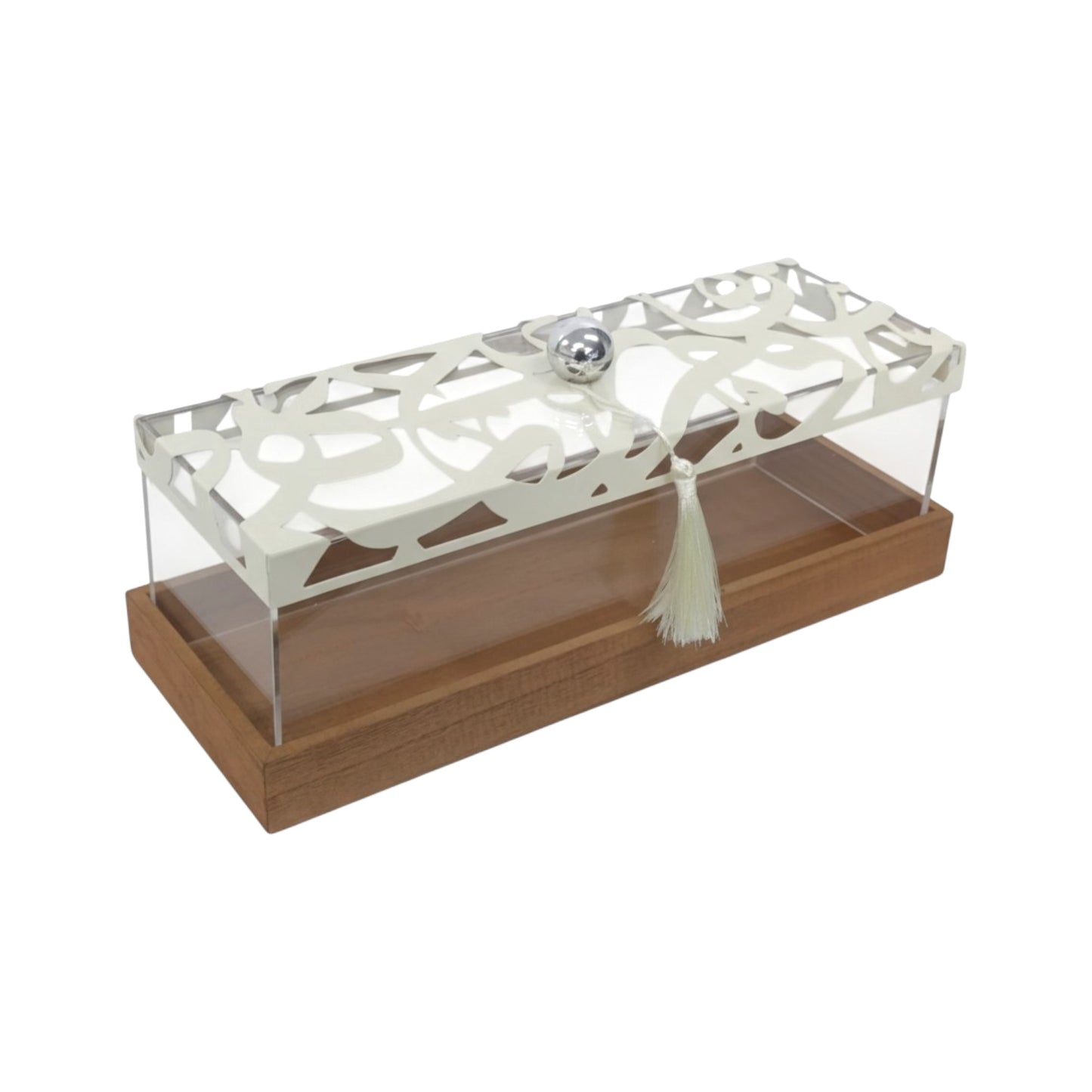 Calligraphy Design Medium Wooden Serving Tray Clear