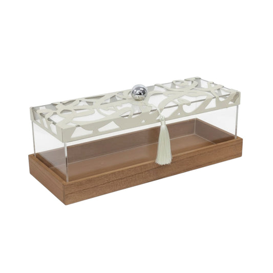 Calligraphy Design Medium Wooden Serving Tray Clear