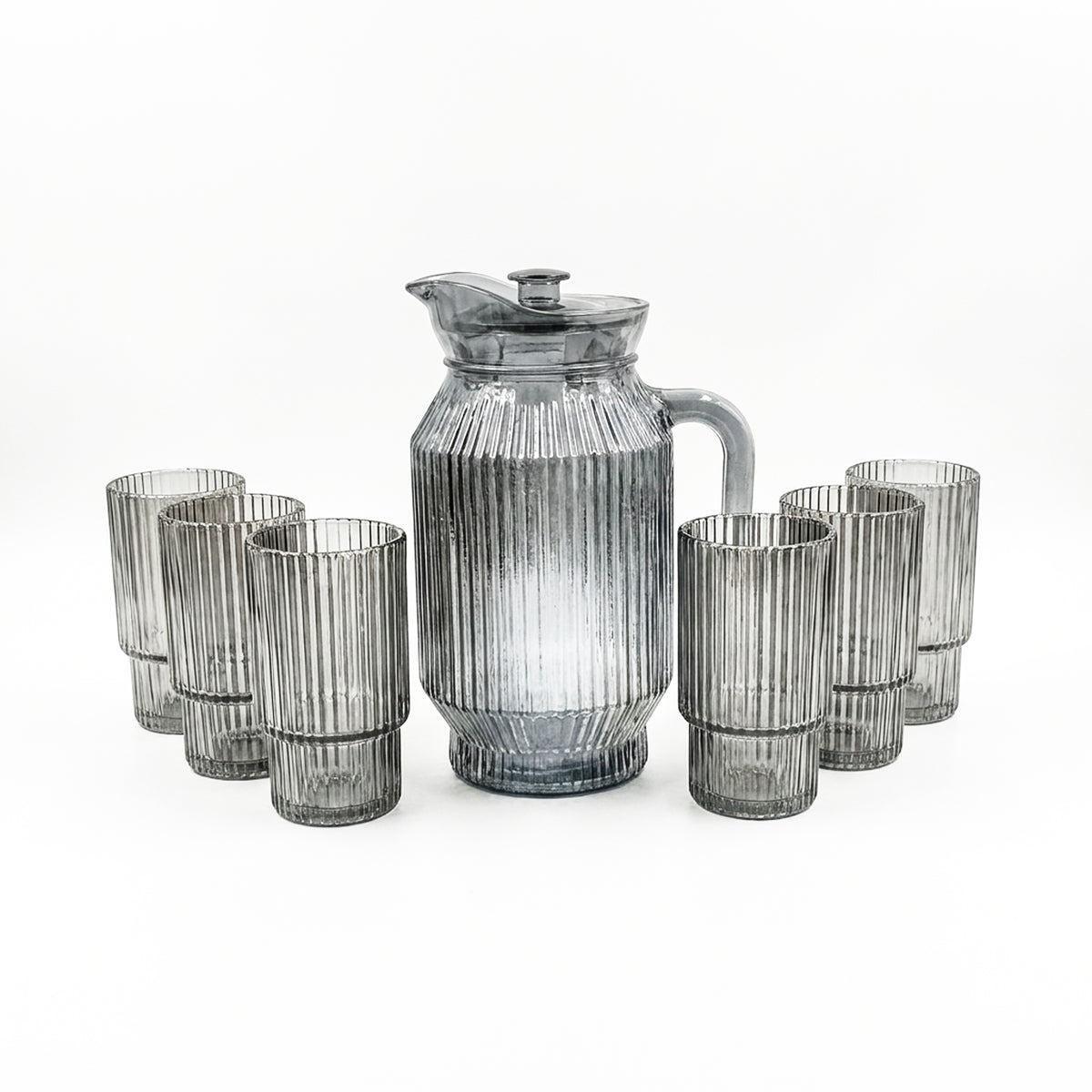 7 Piece Glassware Set Grey