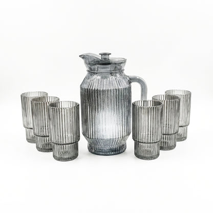 7 Piece Glassware Set Grey