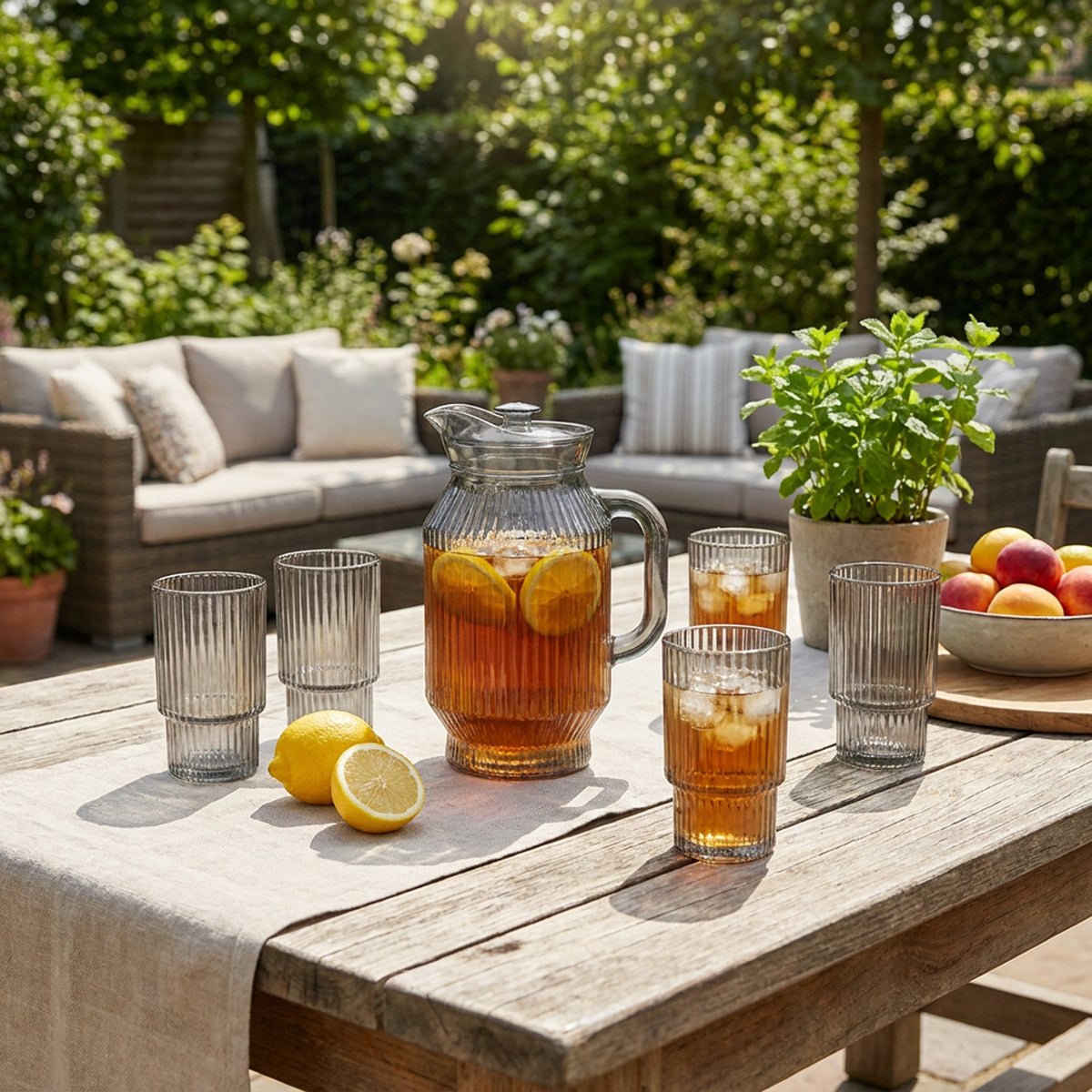 7 Piece Glassware Set Grey
