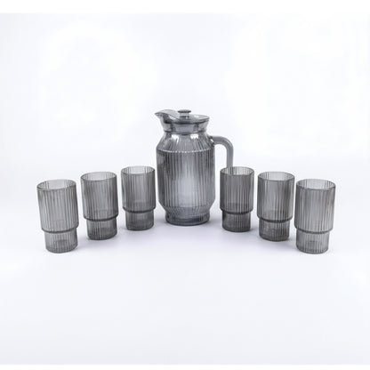 7 Piece Glassware Set Grey