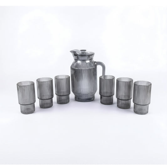 7 Piece Glassware Set Grey