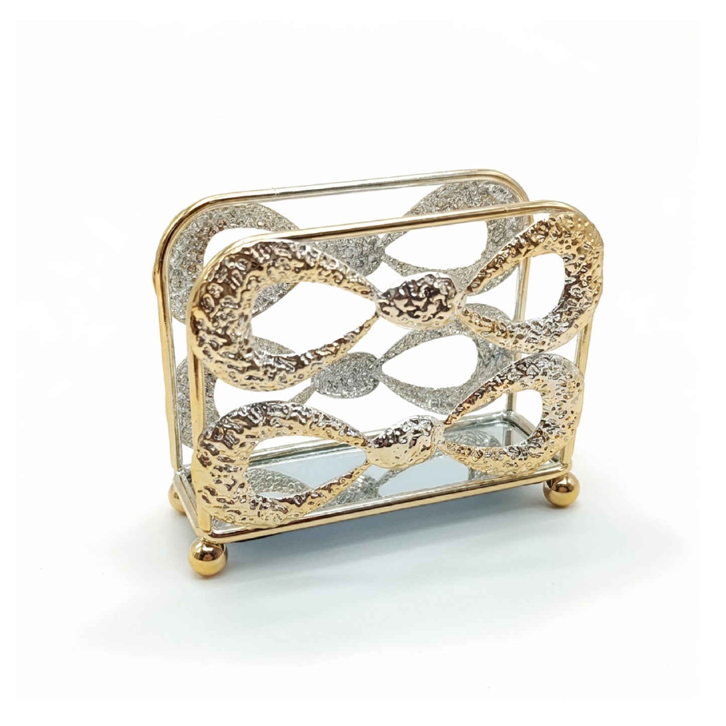 Bow Design Napkin Holder Gold