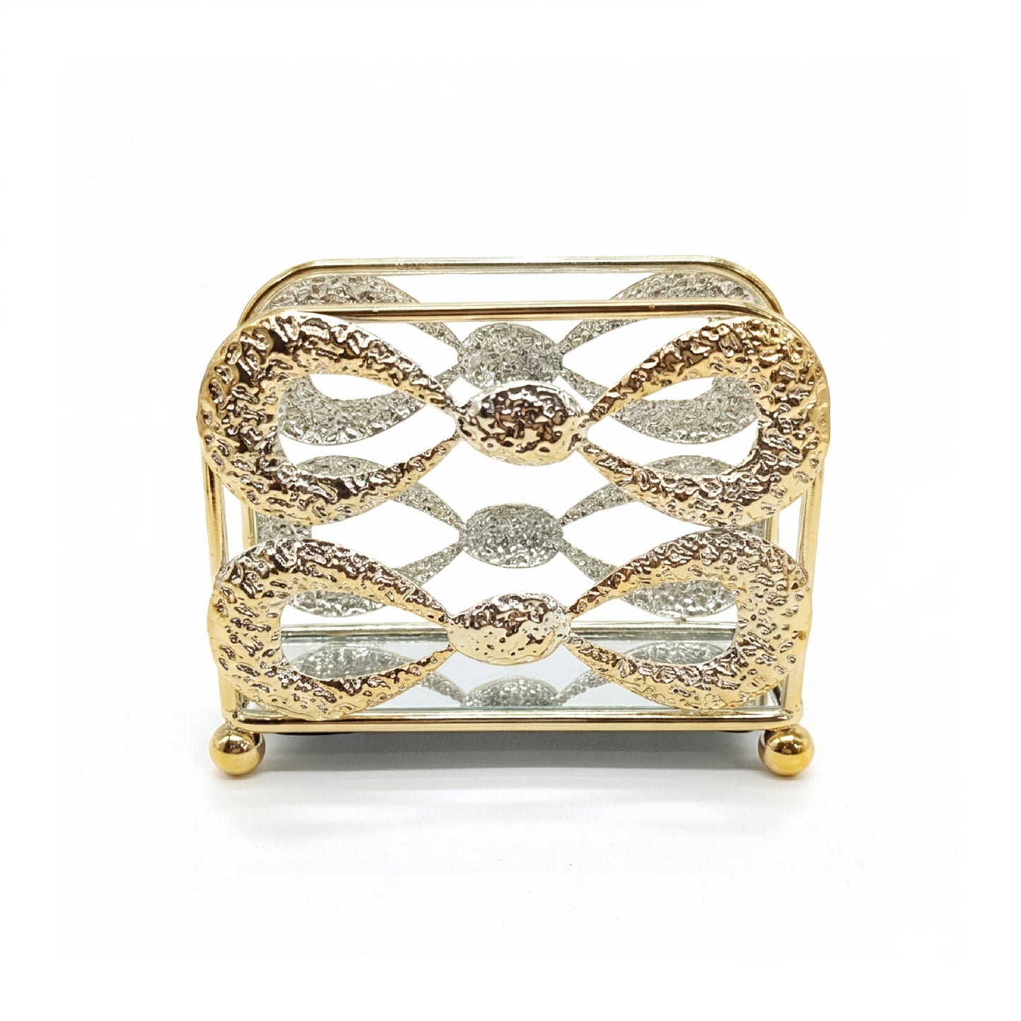Bow Design Napkin Holder Gold
