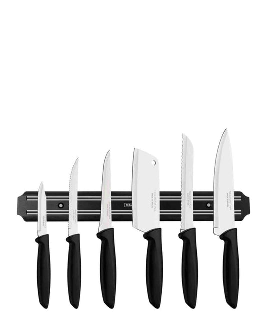Tramontina 7 Piece Knife Set with Magnetic Knife Holder - Black