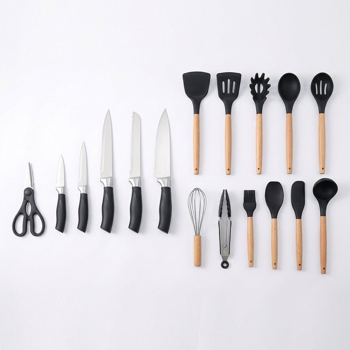 CH 18 Piece Silicone Kitchen Utensil Set - Black