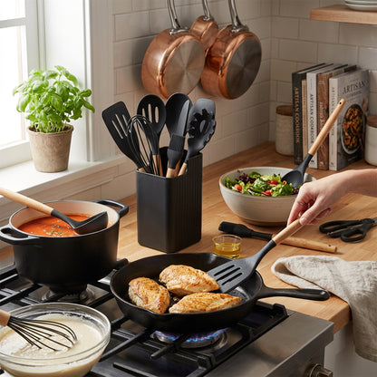 CH 18 Piece Silicone Kitchen Utensil Set - Black