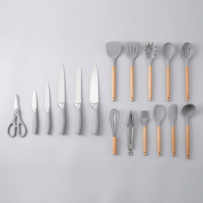 CH 18 Piece Silicone Kitchen Utensil Set - Grey
