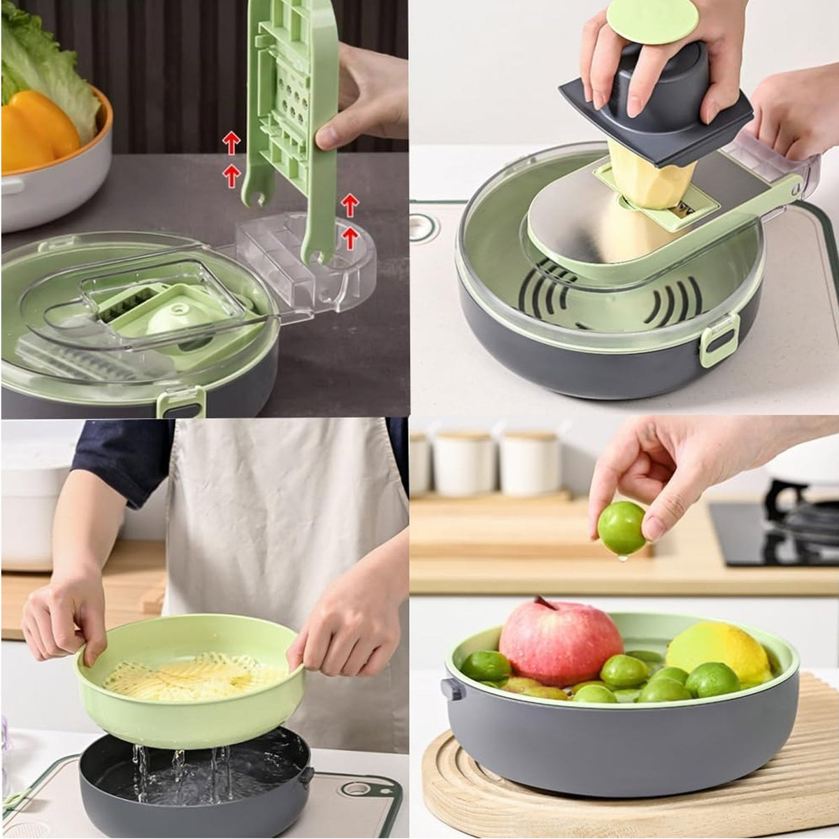 Vegetable cutter in use