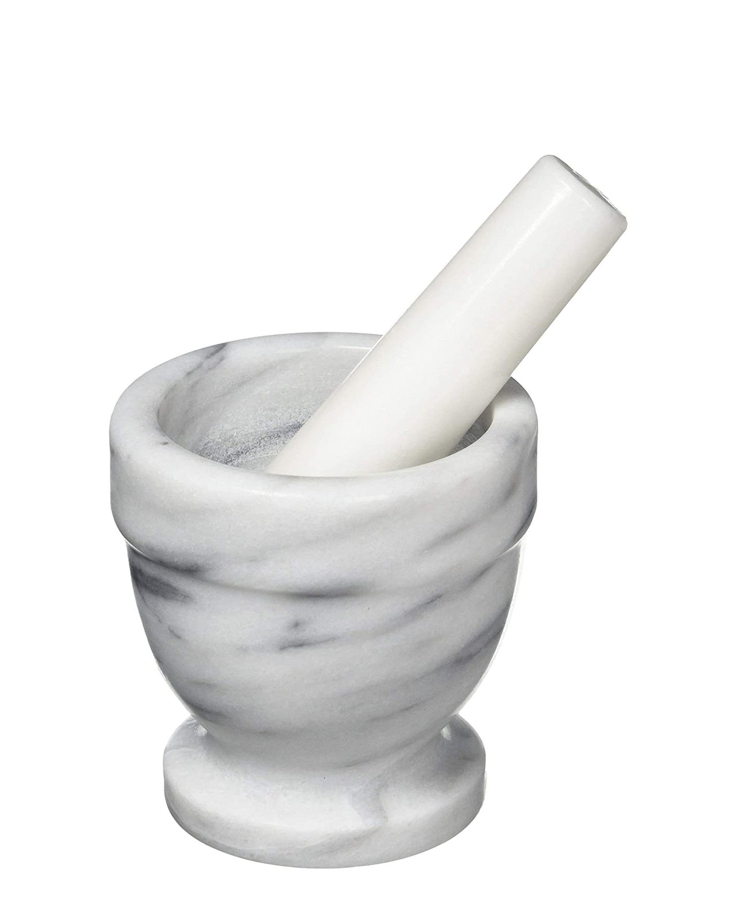 Hillhouse Marble Mortar & Pestle - White & Grey