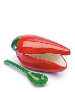 Progressive Salsa Bowl With Spoon - Red
