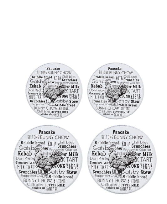 Hillhouse Stove Burner Covers 4 Piece - White With Words