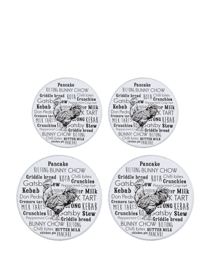 Hillhouse Stove Burner Covers 4 Piece - White With Words