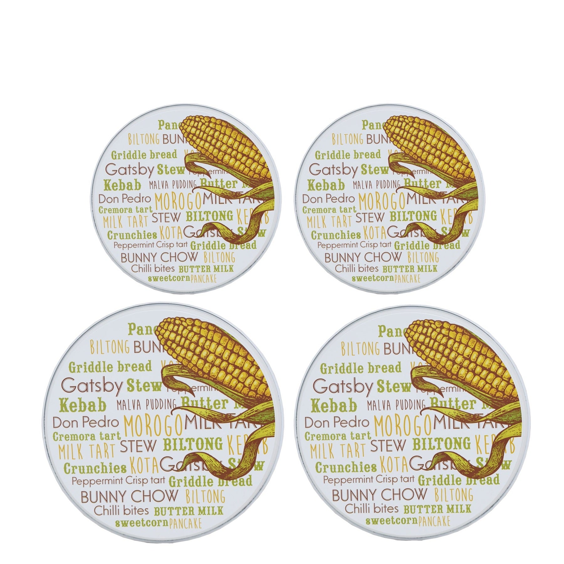 Hillhouse Stove Burner Covers 4 Piece - White With Colourful Words – The  Culinarium
