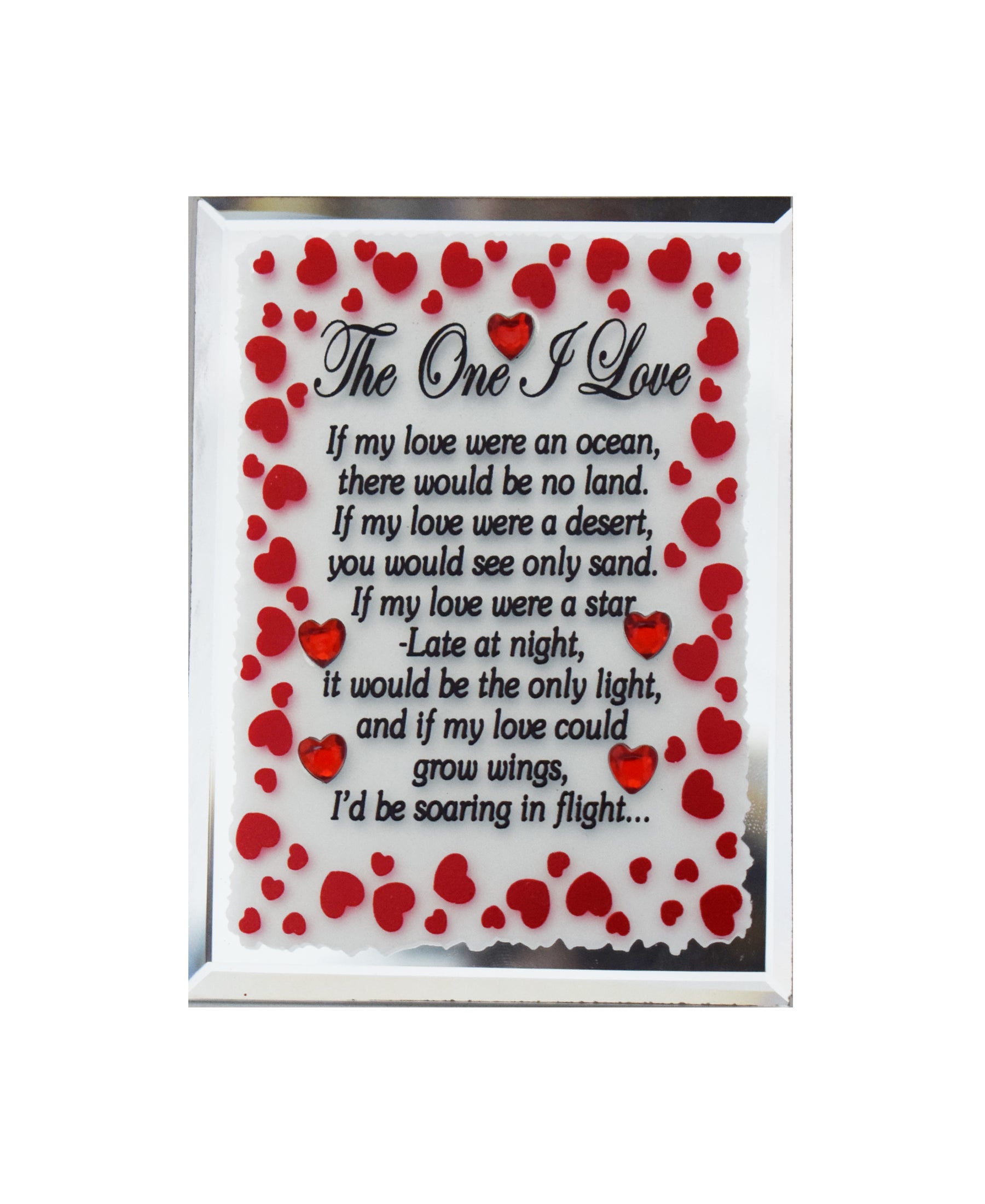 Lovers Design Red Hearts Frame - Red & White