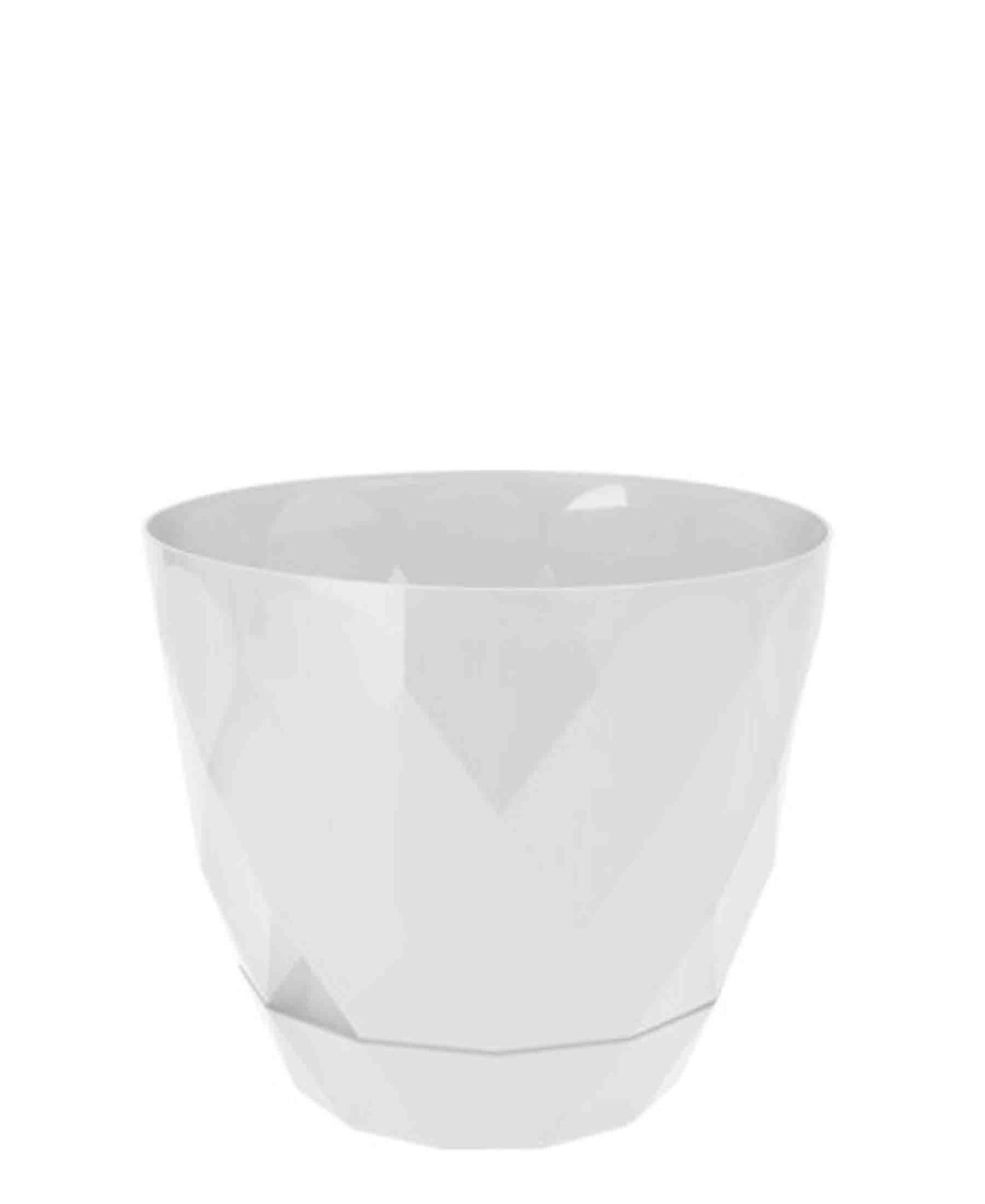 Urban Decor 14.5cm Diamond Flower Pot - White