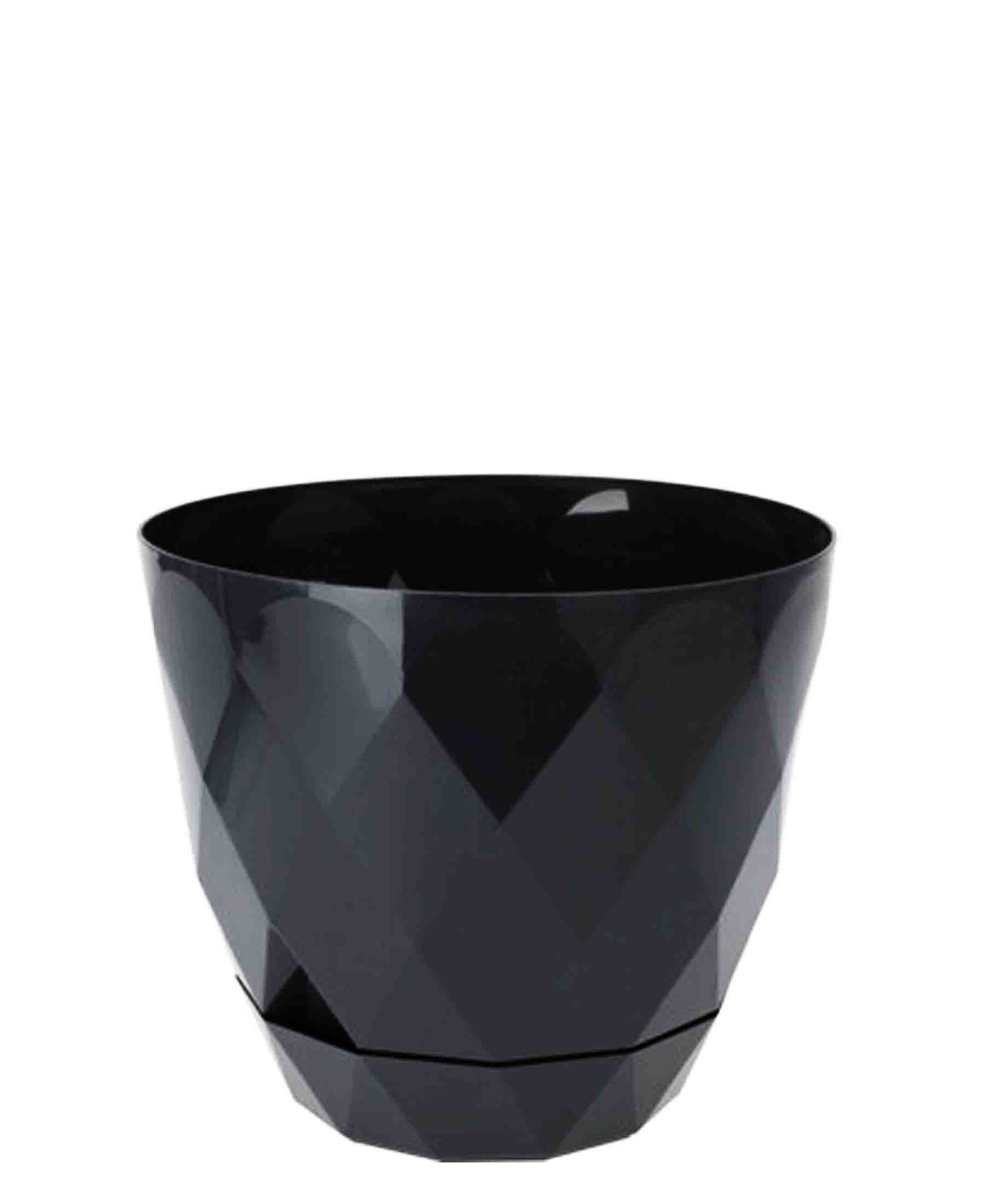 Urban Decor 27.5cm Diamond Flower Pot - Black