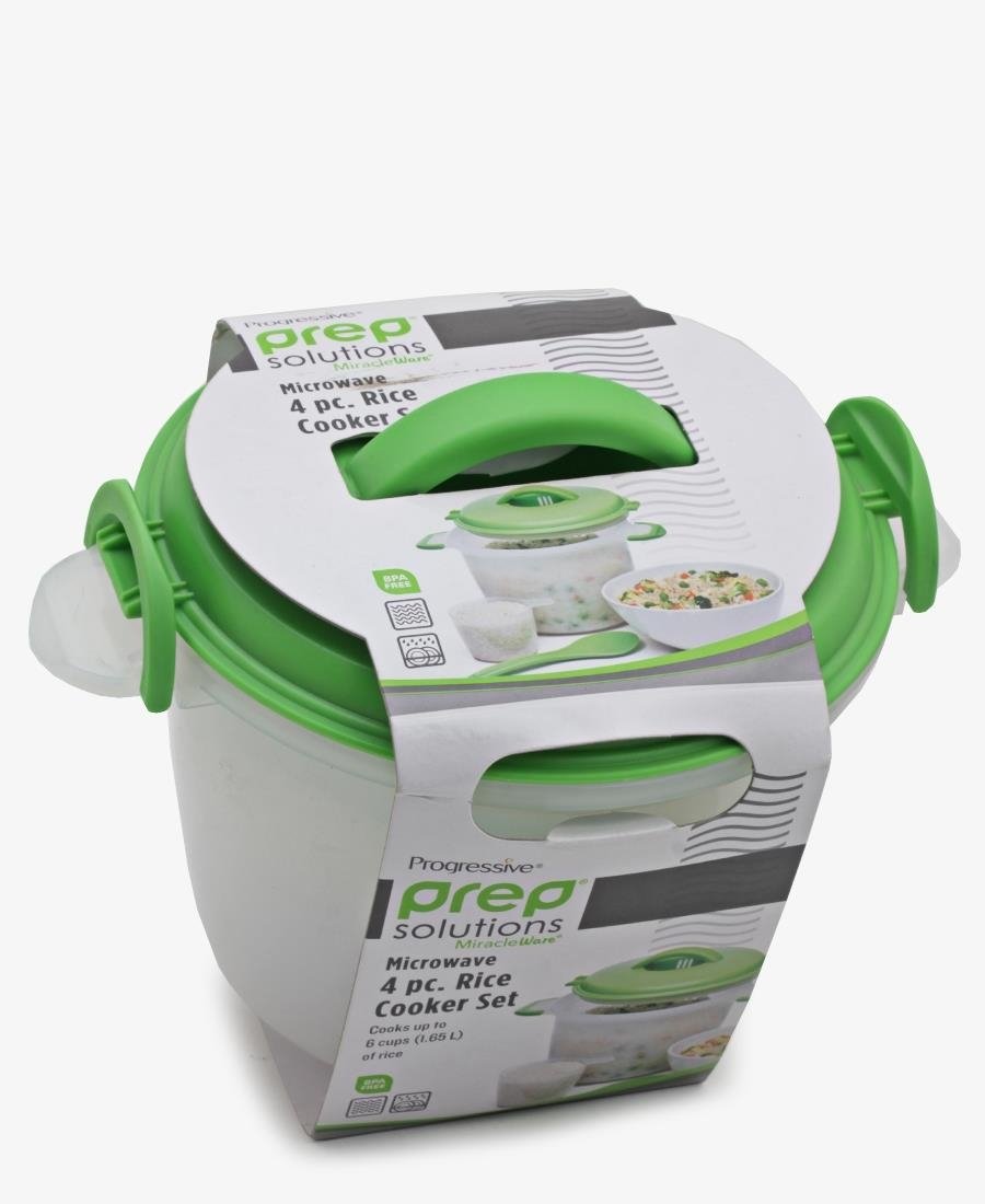 Progressive 4 Piece Microwave Rice Cooker - Green