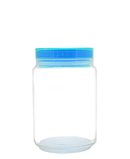 Kitchen Life Glass Jar 1L With Lid - Blue