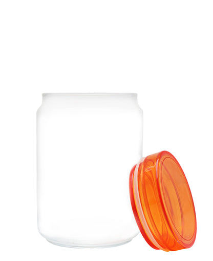 Kitchen Life Glass Jar 1L With Lid - Orange