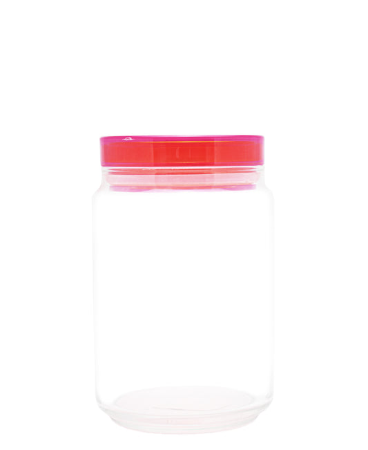 Kitchen Life Glass Jar 1L With Lid - Pink