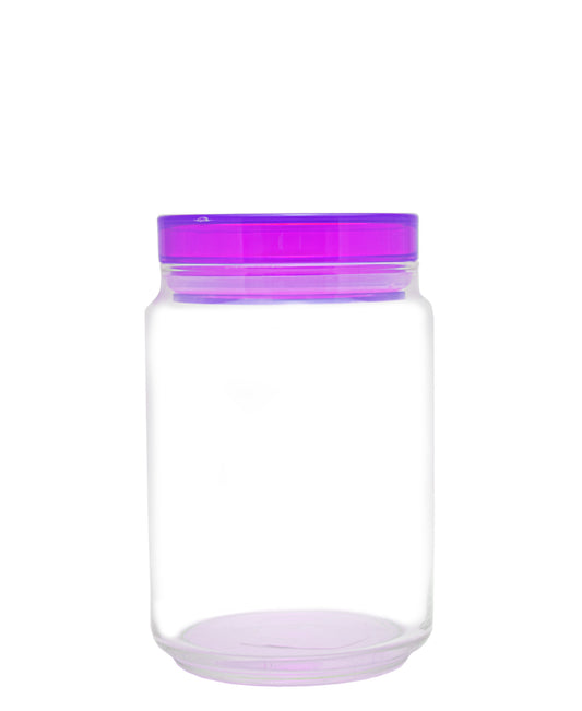 Kitchen Life Glass Jar 1L With Lid - Purple