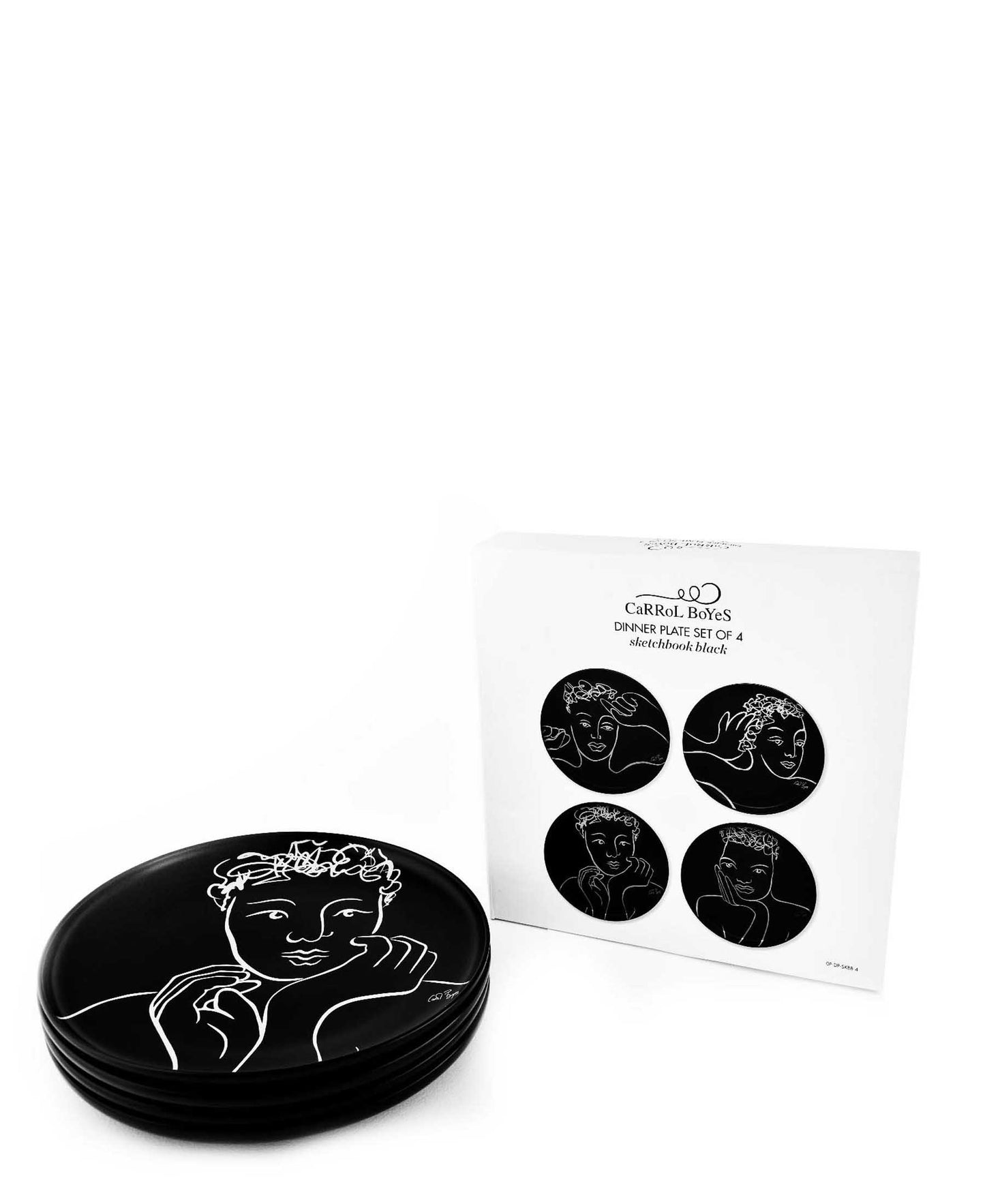 Carrol Boyes Sketchbook 28.5cm Dinner Plate 4 Piece - Black