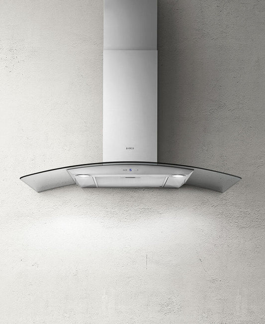 ELICA 90CM CURVED GLASS COOKER HOOD/EXTRACTOR - CIRCUS 90