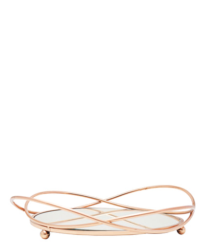 Urban Decor Round 37cm Mirror Tray - Rose Gold