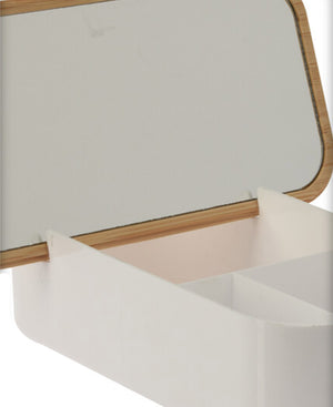 Bathroom Solutions Rectangular Mirror With Organizer 26cm - White