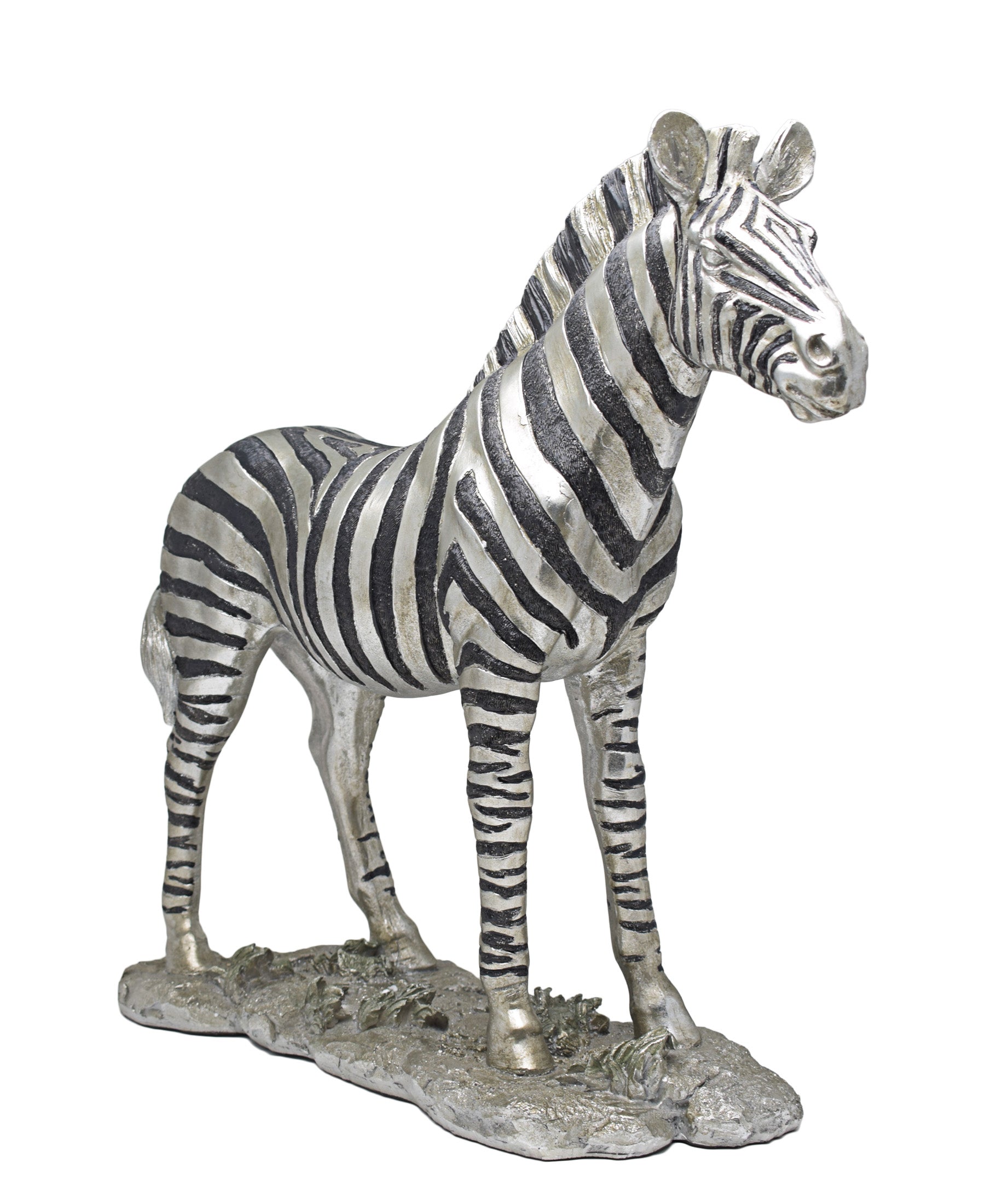 Urban Decor Antique Standing Zebra 49cm - Silver