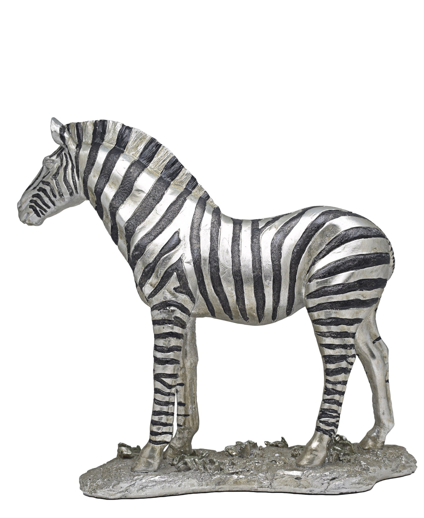 Urban Decor Antique Standing Zebra 49cm - Silver