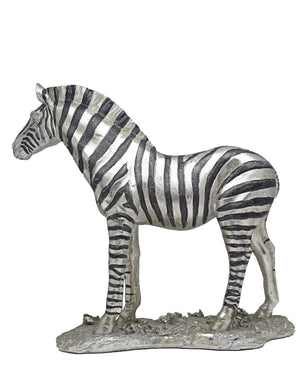 Urban Decor Antique Standing Zebra 49cm - Silver