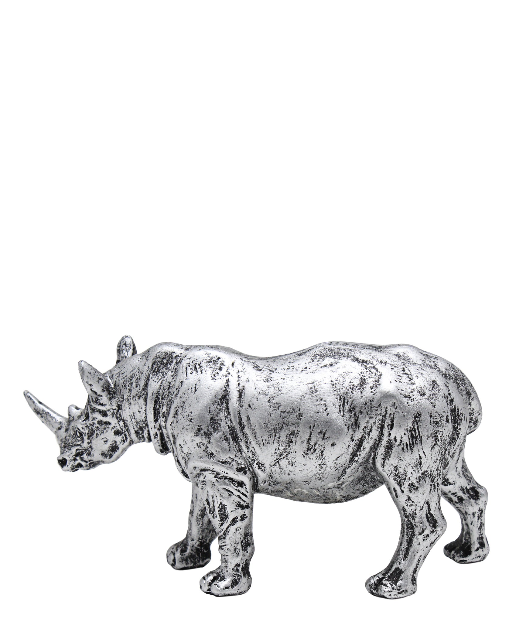 Urban Decor Antique Rhino 11 x 20cm - Silver