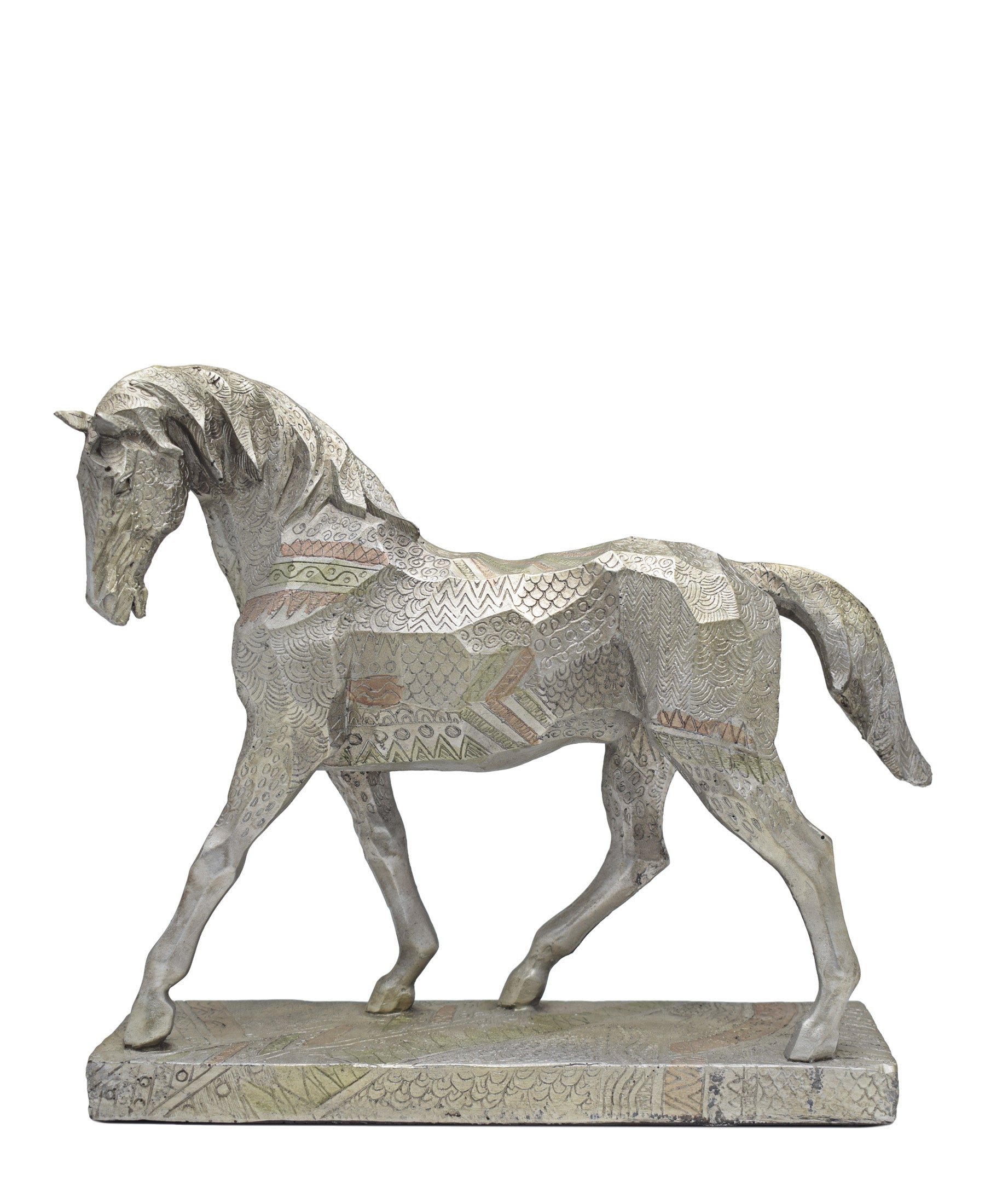 Urban Decor Antique Horse 30 x 26cm - Silver & Gold