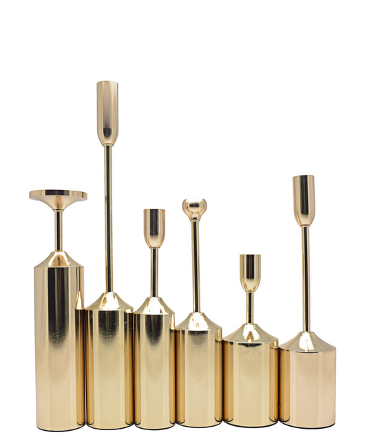 Urban Decor Calvin Candle Holder Set Of 6 - Gold