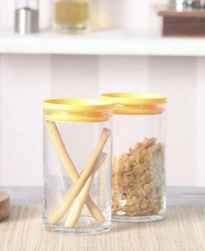 Kitchen Life 2 Piece 730ml Borosilicate Canister Set - Clear