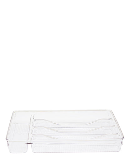 Aqua 33cm Cutlery Tray 5 Division - Clear