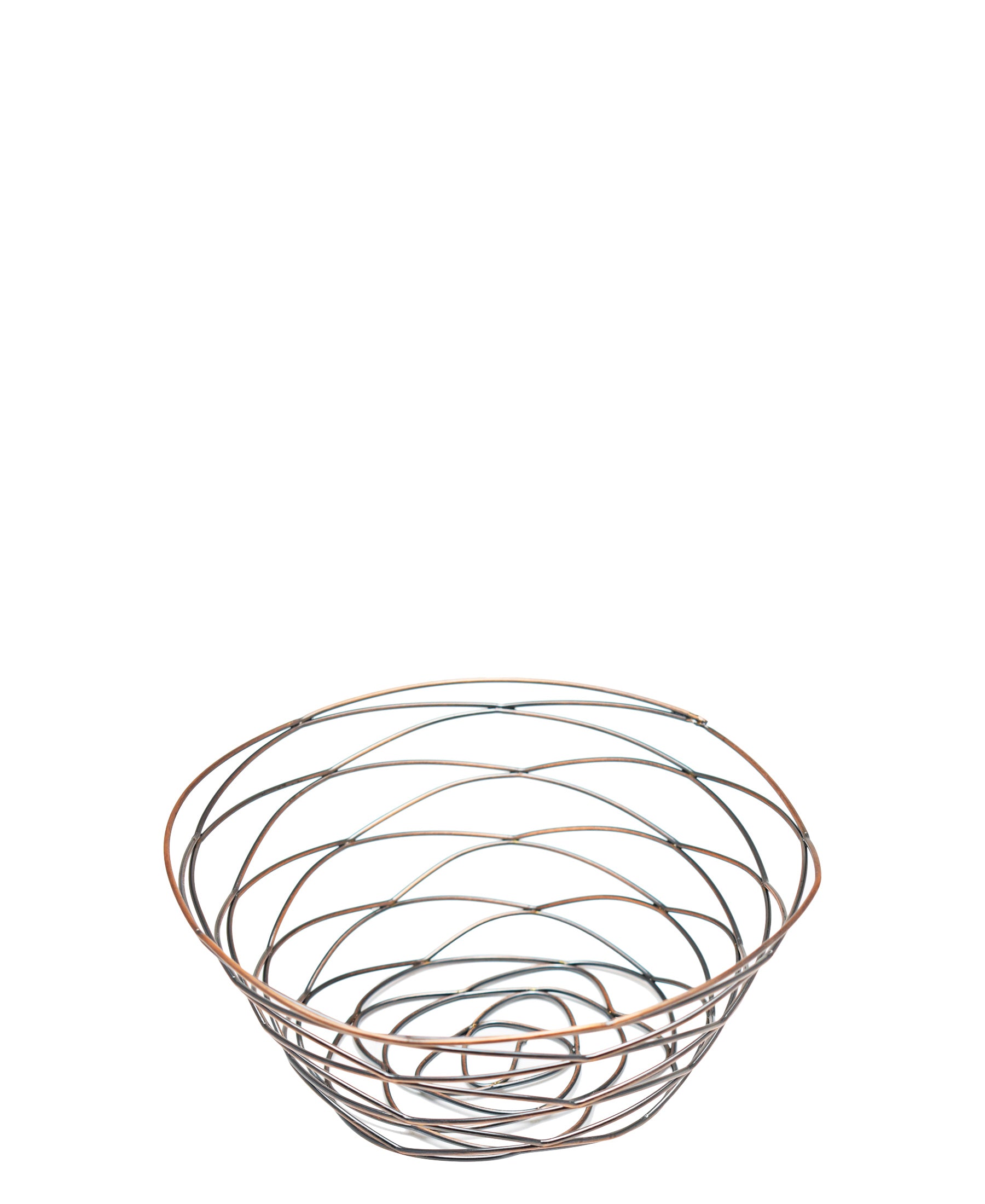 Regent Small Antique Brass Plated Wire Basket - Rose Gold