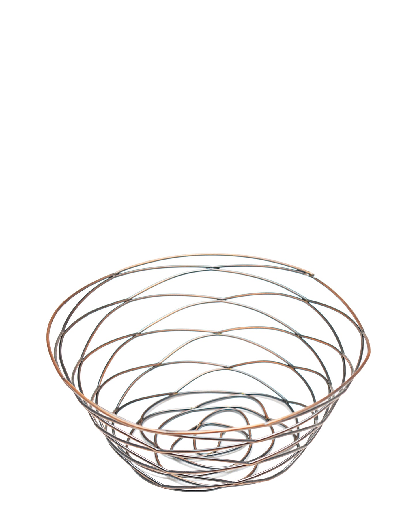 Regent Large Antique Brass Plated Wire Basket - Rose Gold