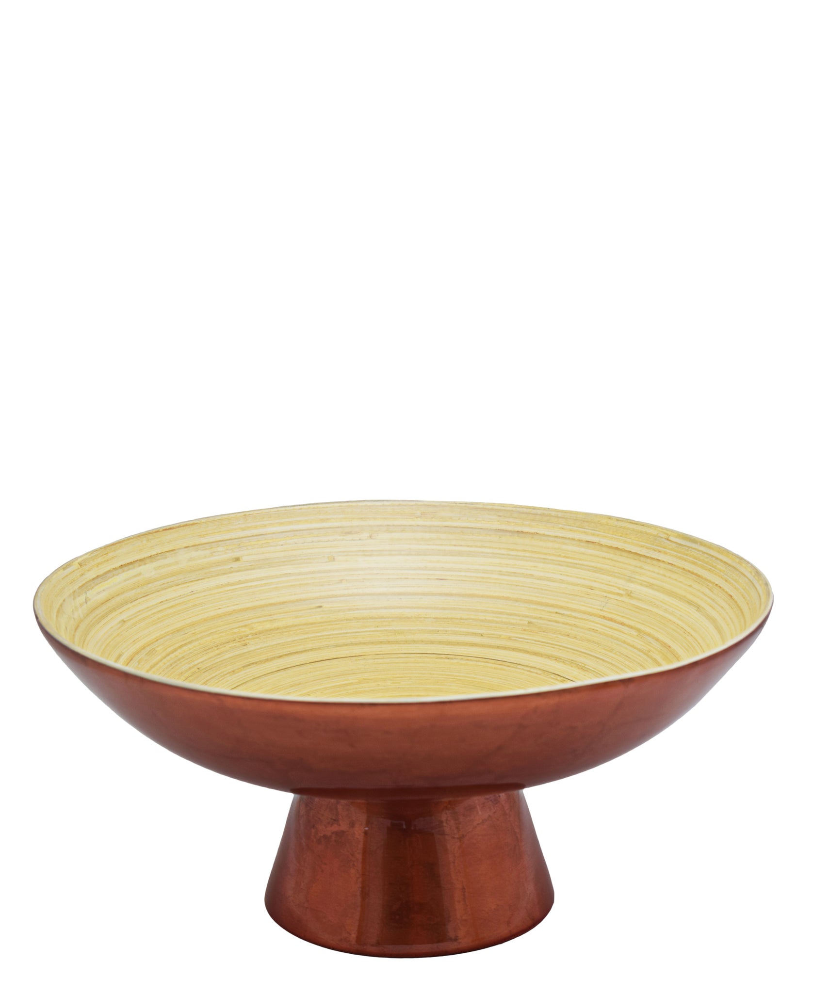 Bamboo Pedestal Bowl Large - Brown