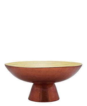 Bamboo Pedestal Bowl Large - Brown