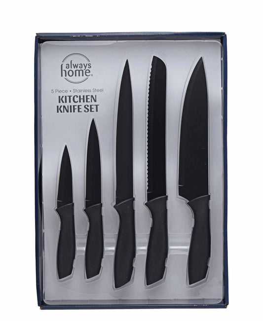 Excellent Houseware 5pce Knife Set - Dark Grey