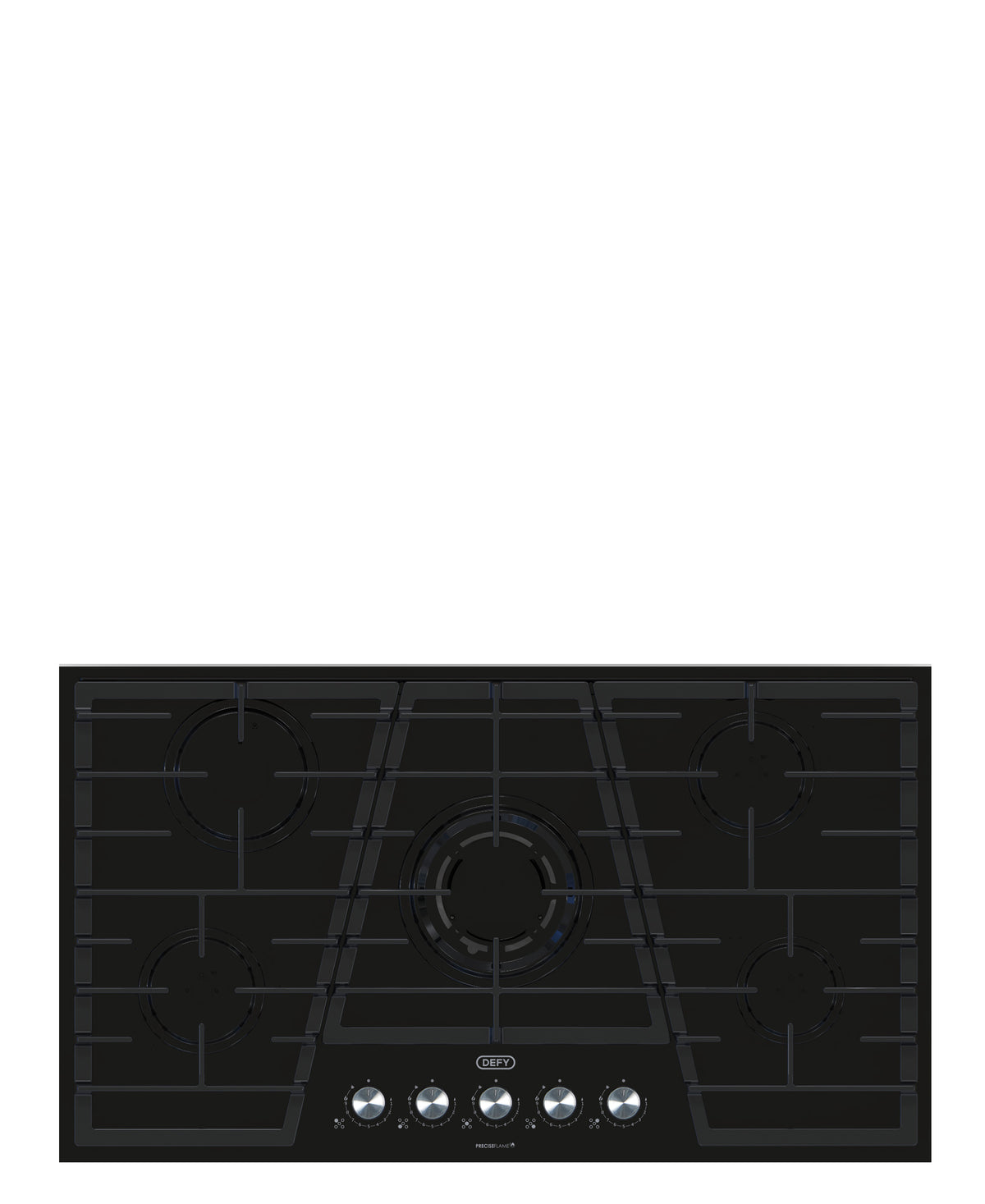 Defy 90cm 5 Burner Gas On Glass Hob Black The Culinarium