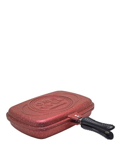 OMS Granite Double Sided Grill Pan - Red