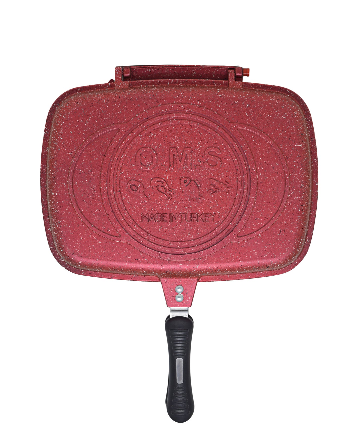 OMS Granite Double Sided Grill Pan - Red